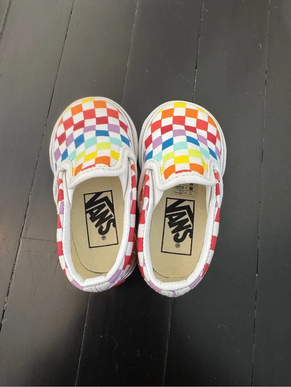 Vans Kids Rainbow Checker Slip-On Moccasins - Multicolor